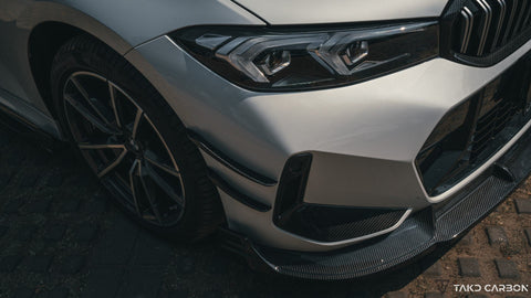 TAKD Carbon Fiber Front Bumper Canards for BMW 3 Series G20 330i M340i 2023-ON LCI