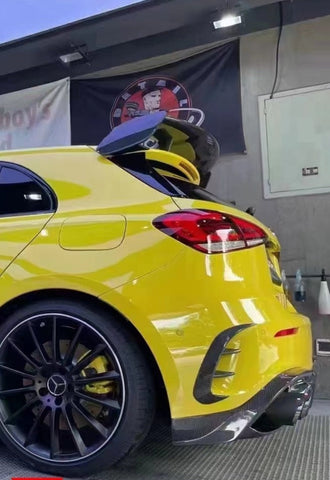 TAKD Carbon Fiber Rear Bumper Canards for Mercedes Benz A45 A35 A250 Hatchback W177 2019-ON