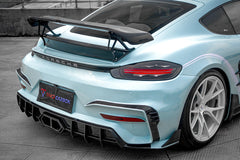 TAKD Carbon Pre-preg Carbon Fiber Aftermarket Parts -  Rear Bumper & Diffuser for Porsche 718 Boxster / Cayman - performance speedshop