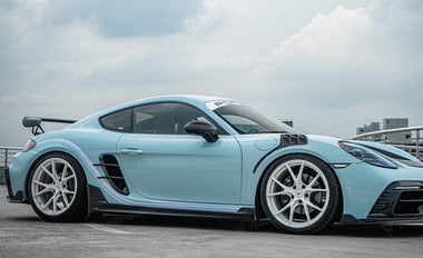 TAKD Carbon Pre-preg Carbon Fiber Aftermarket Parts -  Side Skirts Ver.2 for Porsche 718 Boxster Cayman GT4 GT4RS Spyder  - performance speedshop