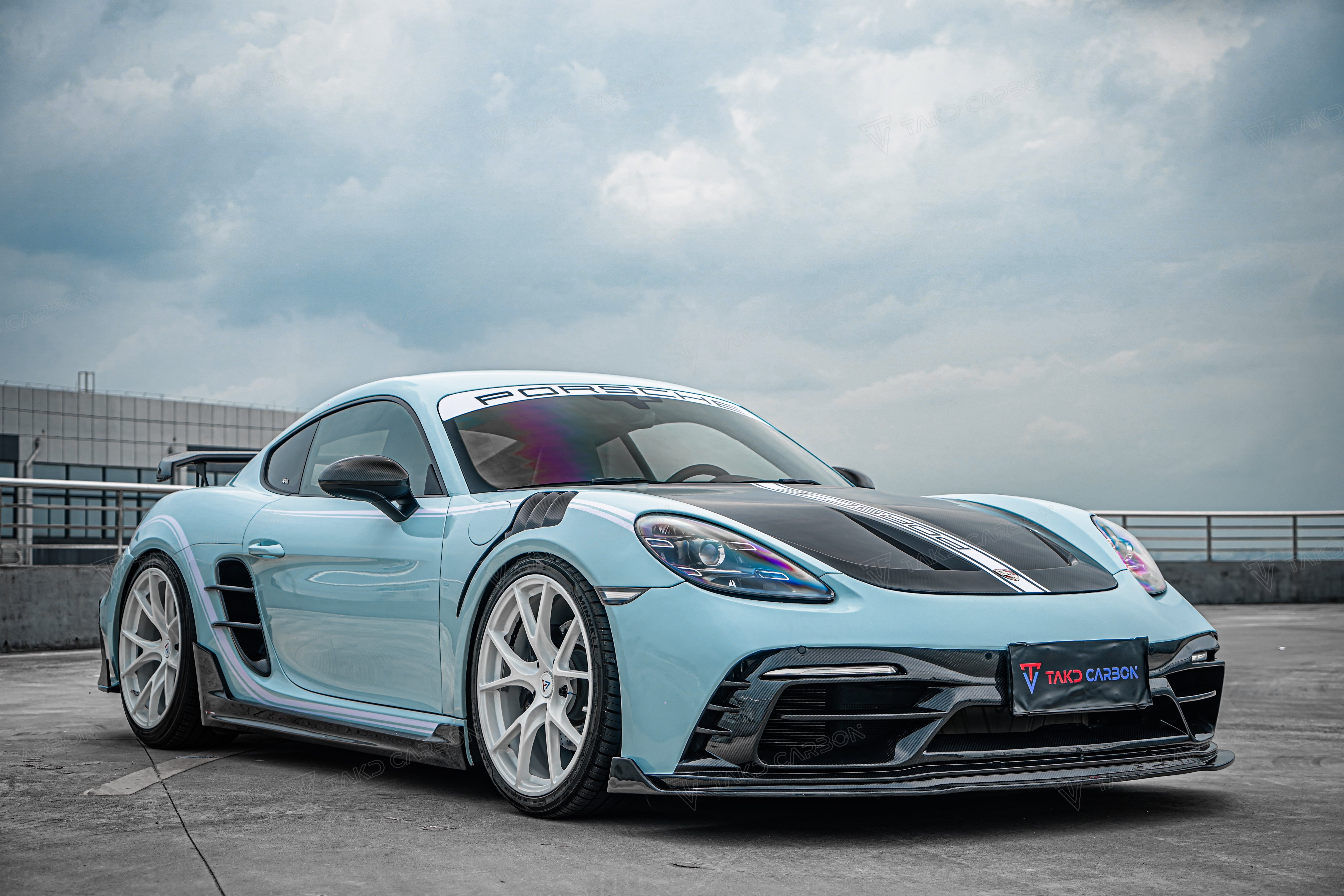 TAKD Carbon Pre-preg Carbon Fiber Aftermarket Parts -  Front Bumper for Porsche 718 Boxster / Cayman - performance speedshop