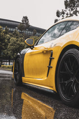 TAKD Carbon Dry Carbon Fiber Side Skirts for Porsche 718 Boxster / Cayman - Performance SpeedShop