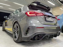 TAKD Carbon Fiber Rear Bumper Canards for Mercedes Benz A45 A35 A250 Hatchback W177 2019-ON